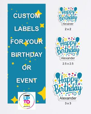 Custom Happy Birthday Teal Die Cut