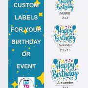 Custom Happy Birthday Teal Die Cut