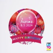 Custom Happy Birthday Pink Balloons