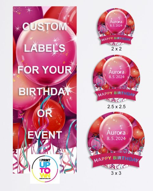 Custom Happy Birthday Pink Balloons