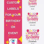 Custom Name Happy Birthday Pink Die Cut