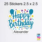 Custom Happy Birthday Teal Die Cut