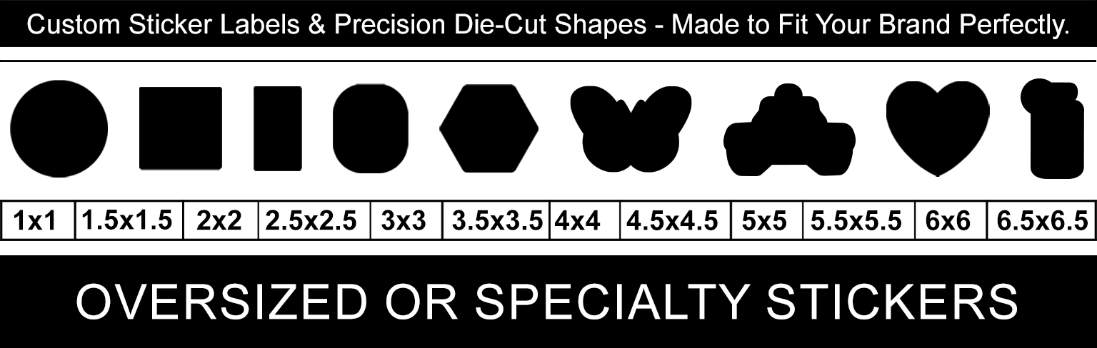 custom sticker labels & precision Die Cut Shapes - Made to fit your brand perfectly